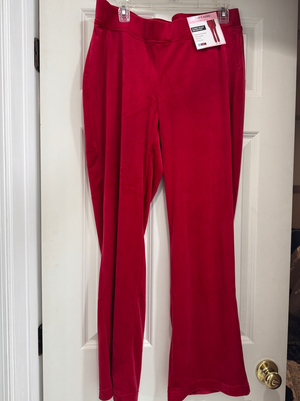 Juicy Couture Red Boot Cut Velour Pants